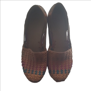 Colorful Woven Leather Espadrilles b11